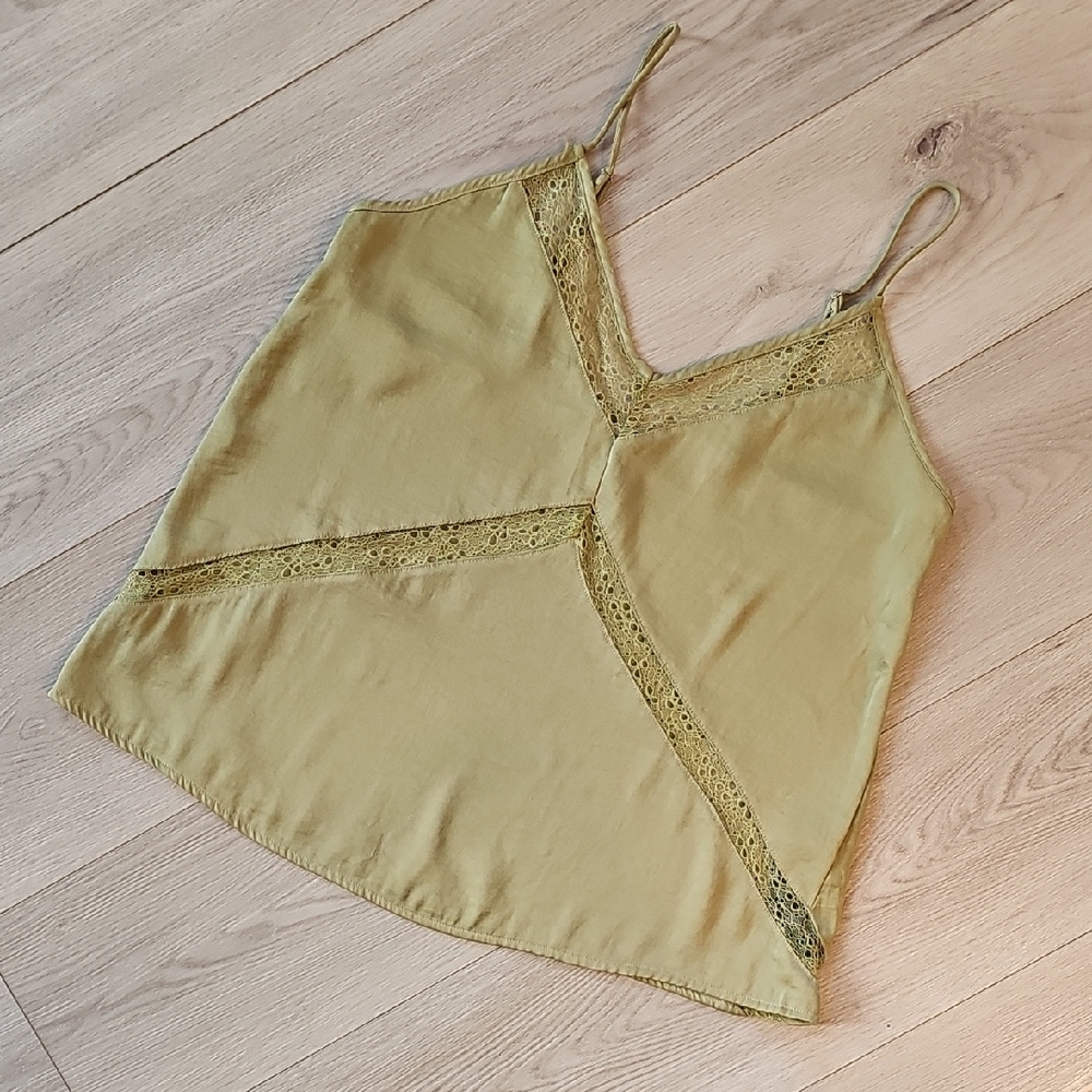 Y2K Guess‎ Whimsical Fairycore Dainty Satin Lace Trim Sleeveless Tank Small